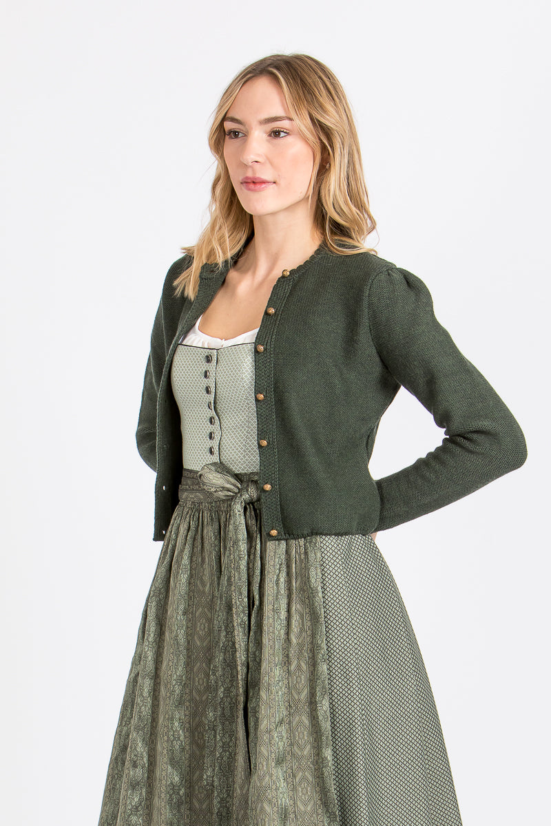 Gottseidank Strickjacke Mirl waldschatten Rückansicht | Gottseidank knit jacket Mirl forest green back view
