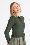 Gottseidank Strickjacke Mirl waldschatten Detail | Gottseidank knit jacket Mirl forest green detail