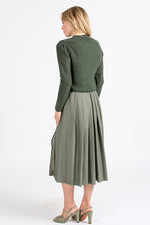 Gottseidank Strickjacke Mirl waldschatten Stehkragen Detail | Gottseidank knit jacket Mirl forest green collar detail