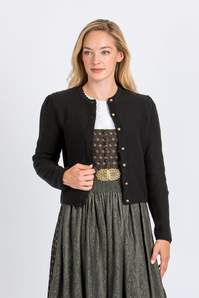 Gottseidank Strickjanker Mirl Schwarz Vorderansicht | Gottseidank knit jacket Mirl Black front view