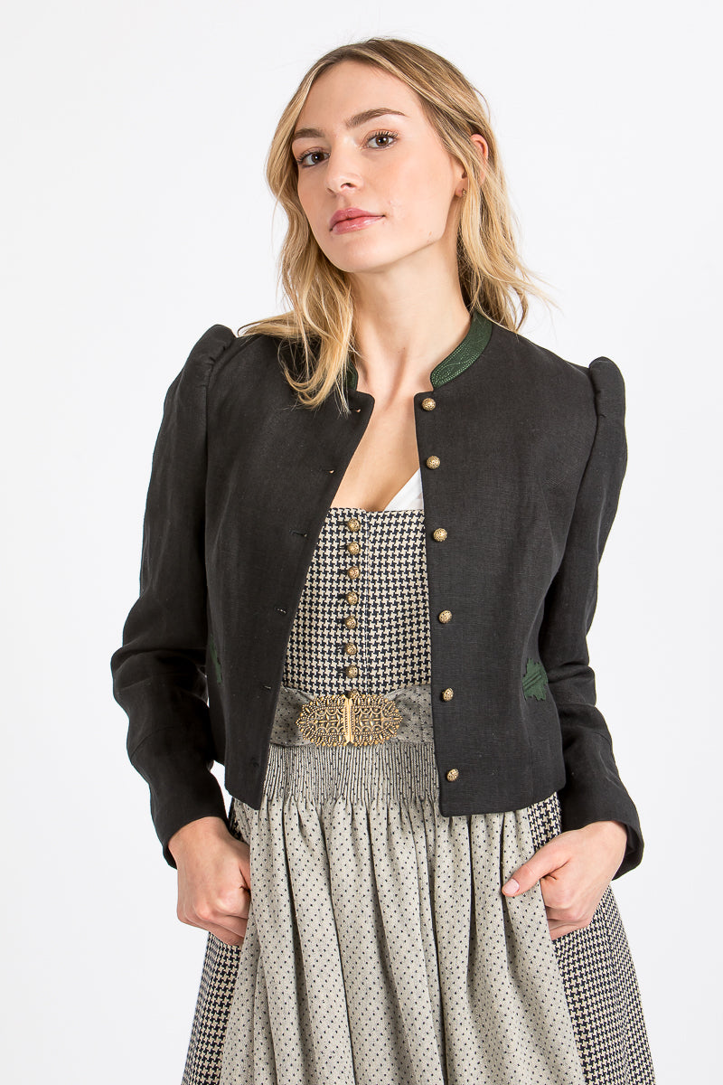 Gottseidank Trachtenjacke Flora Schwarz Detail | Gottseidank traditional jacket Flora black detail