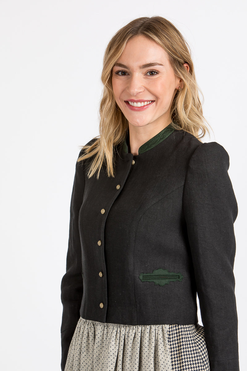 Gottseidank Trachtenjacke Flora Schwarz Detail | Gottseidank traditional jacket Flora black detail