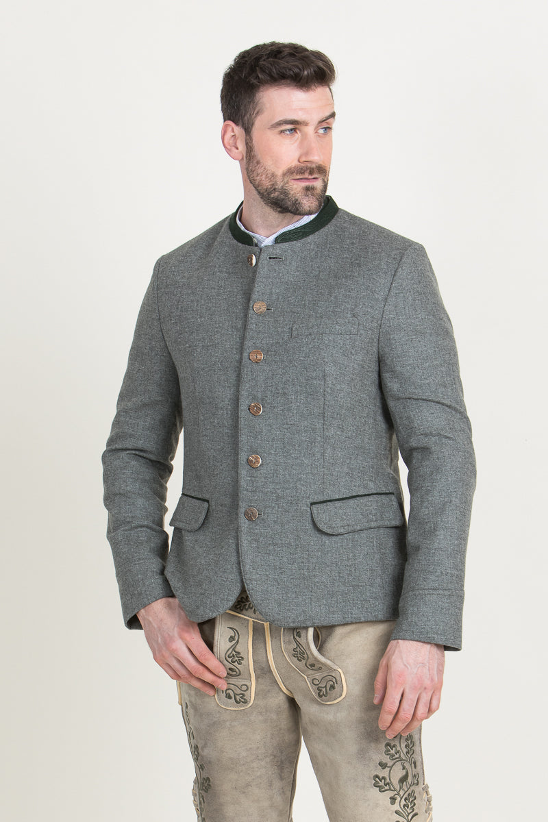 Gottseidank Trachtenjanker Helmut Antikgrau Detail | Gottseidank traditional jacket Helmut antique grey detail