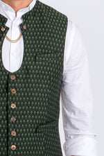 Gottseidank Miesbacher Weste Ignaz Wiese Detail | Gottseidank Miesbacher Waistcoat Ignaz Meadow Green detail