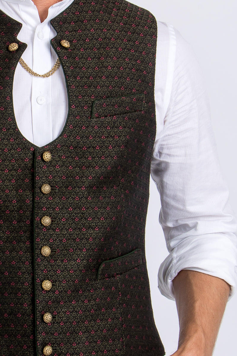Gottseidank Miesbacher Weste Ignaz Bronzegrün Detail | Gottseidank Miesbacher Waistcoat Ignaz Bronze Green detail
