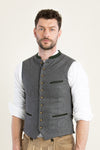 Gottseidank Trachtenweste Konstantin zinngrau Rückansicht | Gottseidank traditional vest Konstantin pewter grey back view