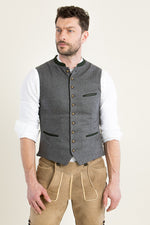 Gottseidank Trachtenweste Konstantin zinngrau Detail | Gottseidank traditional vest Konstantin pewter grey detail