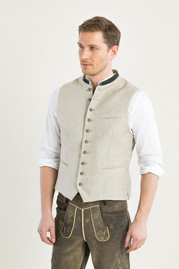 Gottseidank Trachtenweste Konstantin Perlmutt Vorderansicht | Gottseidank Mens Waistcoat Konstantin Pearl front view