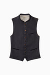 Gottseidank Trachtenweste Konstantin schwarz Vorderansicht | Gottseidank traditional vest Konstantin black front view
