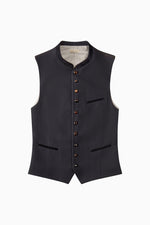 Gottseidank Trachtenweste Konstantin schwarz Vorderansicht | Gottseidank traditional vest Konstantin black front view