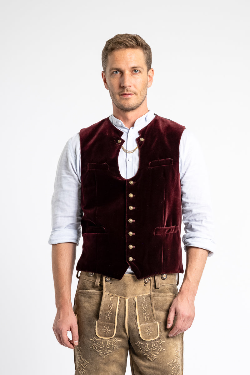 Gottseidank Miesbacher Weste Ignaz A005625 bordeaux