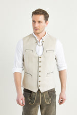 Gottseidank Miesbacher Weste Ignaz offwhite Vorderansicht | Gottseidank vest Ignaz off-white front view