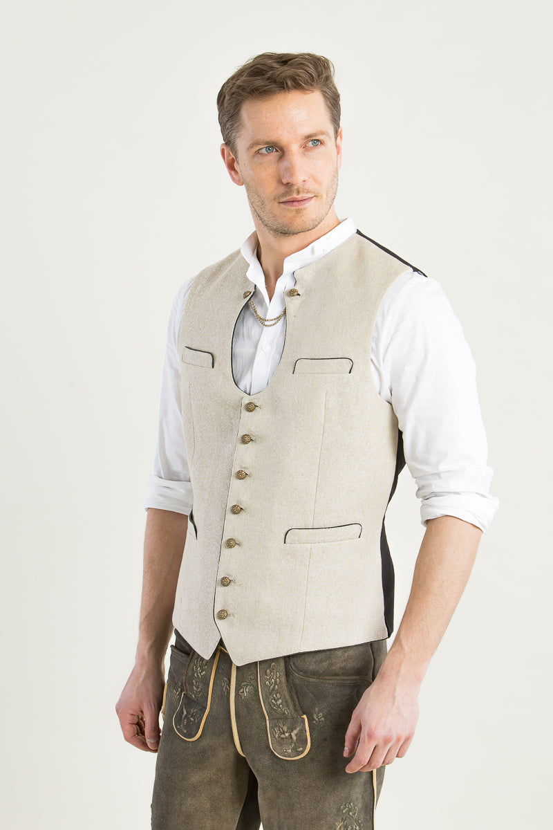 Gottseidank Miesbacher Weste Ignaz offwhite Rückansicht | Gottseidank vest Ignaz off-white back view