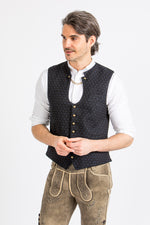 Gottseidank Miesbacher Weste Ignaz navy Vorderansicht | Gottseidank Miesbacher vest Ignaz navy front view