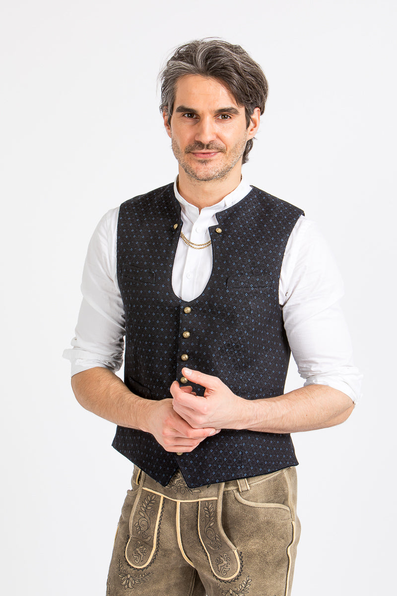 Gottseidank Miesbacher Weste Ignaz navy Detail | Gottseidank Miesbacher vest Ignaz navy detail