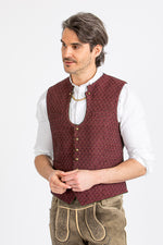 Gottseidank Miesbacher Weste Ignaz preiselbeer Detail | Gottseidank Miesbacher vest Ignaz cranberry detail