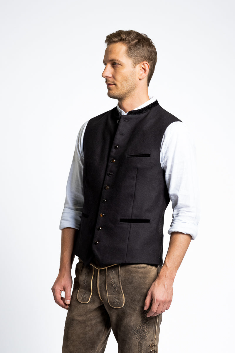 Gottseidank Trachten Vest Konstantin Black