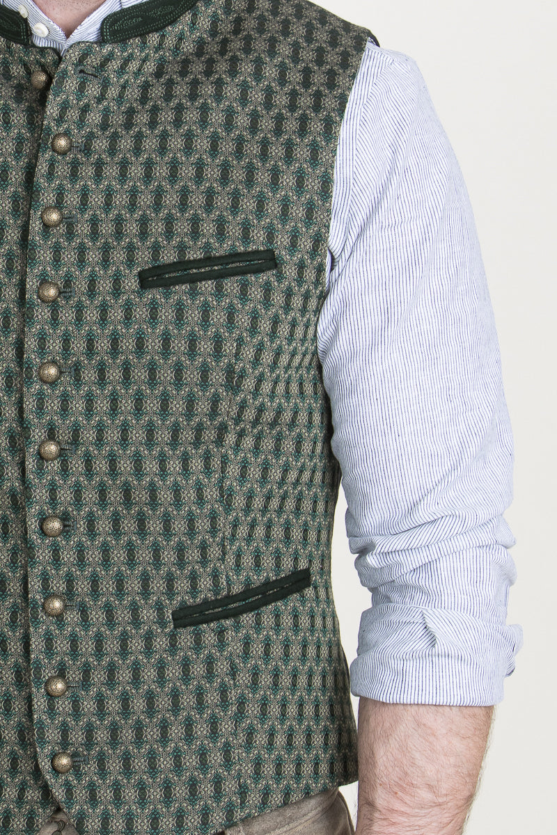 Gottseidank Trachtenweste Konstantin fichte Detail | Gottseidank traditional vest Konstantin spruce detail