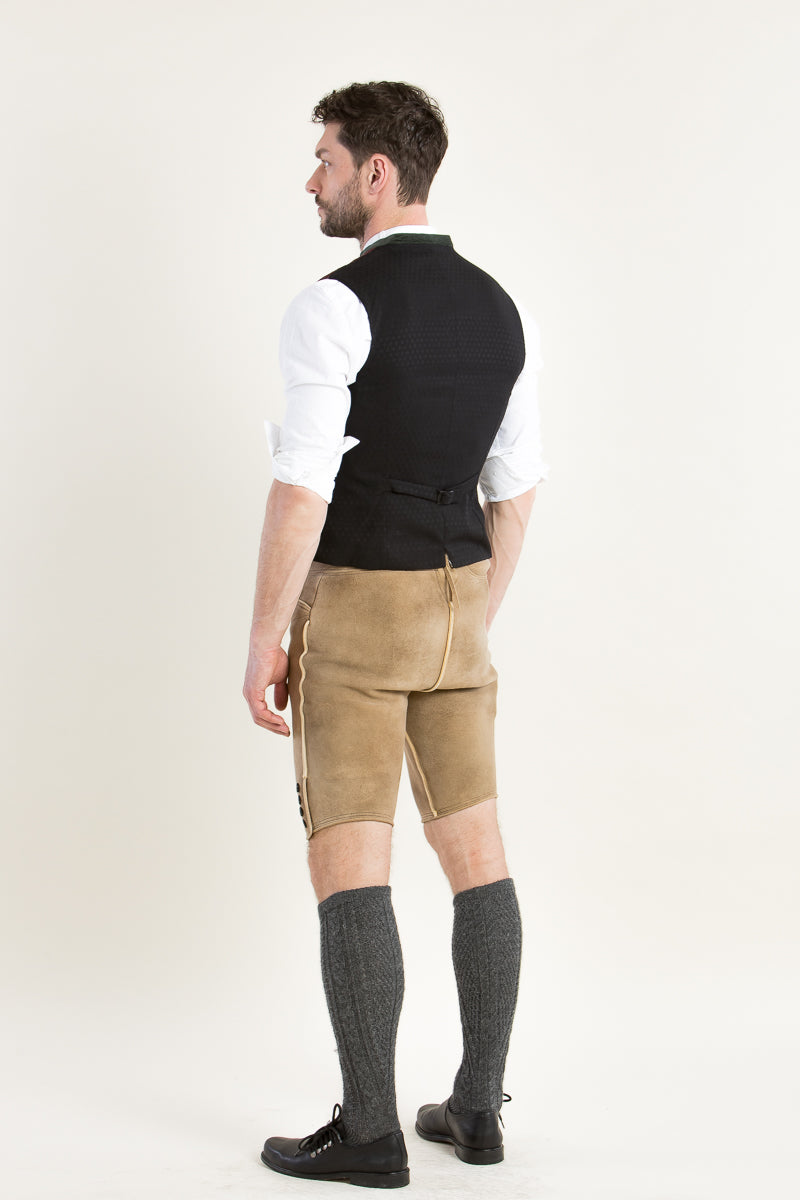 Gottseidank Trachtenweste Konstantin merlorot Getragen | Gottseidank traditional vest Konstantin merlot red worn