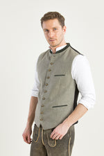 Gottseidank Trachtenweste Konstantin Desert Sage Detail | Gottseidank Mens Waistcoat Konstantin Desert Sage detail