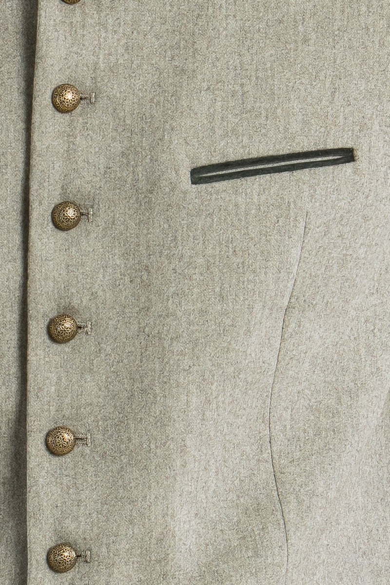Gottseidank Trachtenweste Konstantin Desert Sage Detail | Gottseidank Mens Waistcoat Konstantin Desert Sage detail