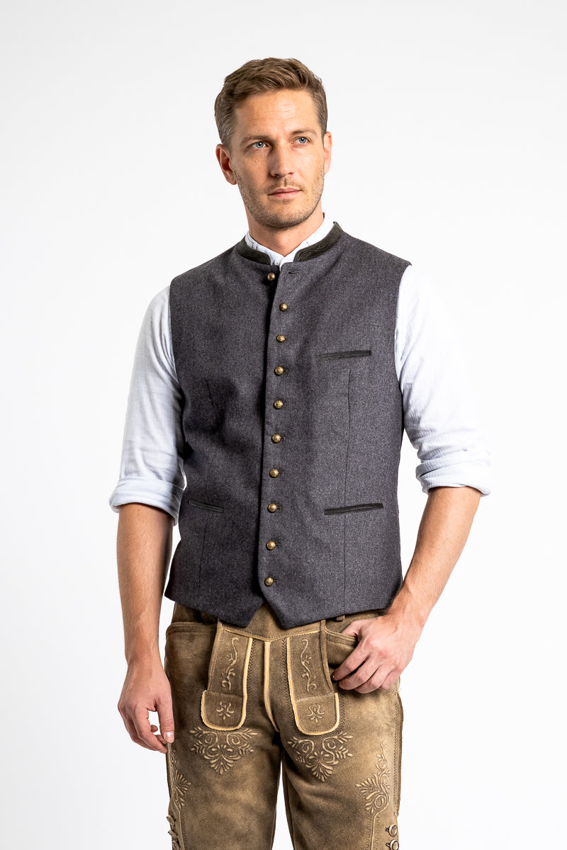 Gottseidank Trachten Waistcoat Konstantin anthracite