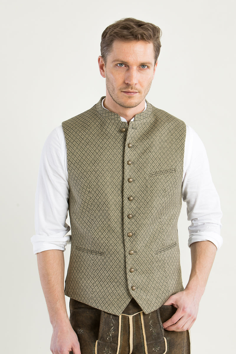 Gottseidank Trachtenweste Konstantin Safari Vorderansicht | Gottseidank Mens Waistcoat Konstantin Safari front view