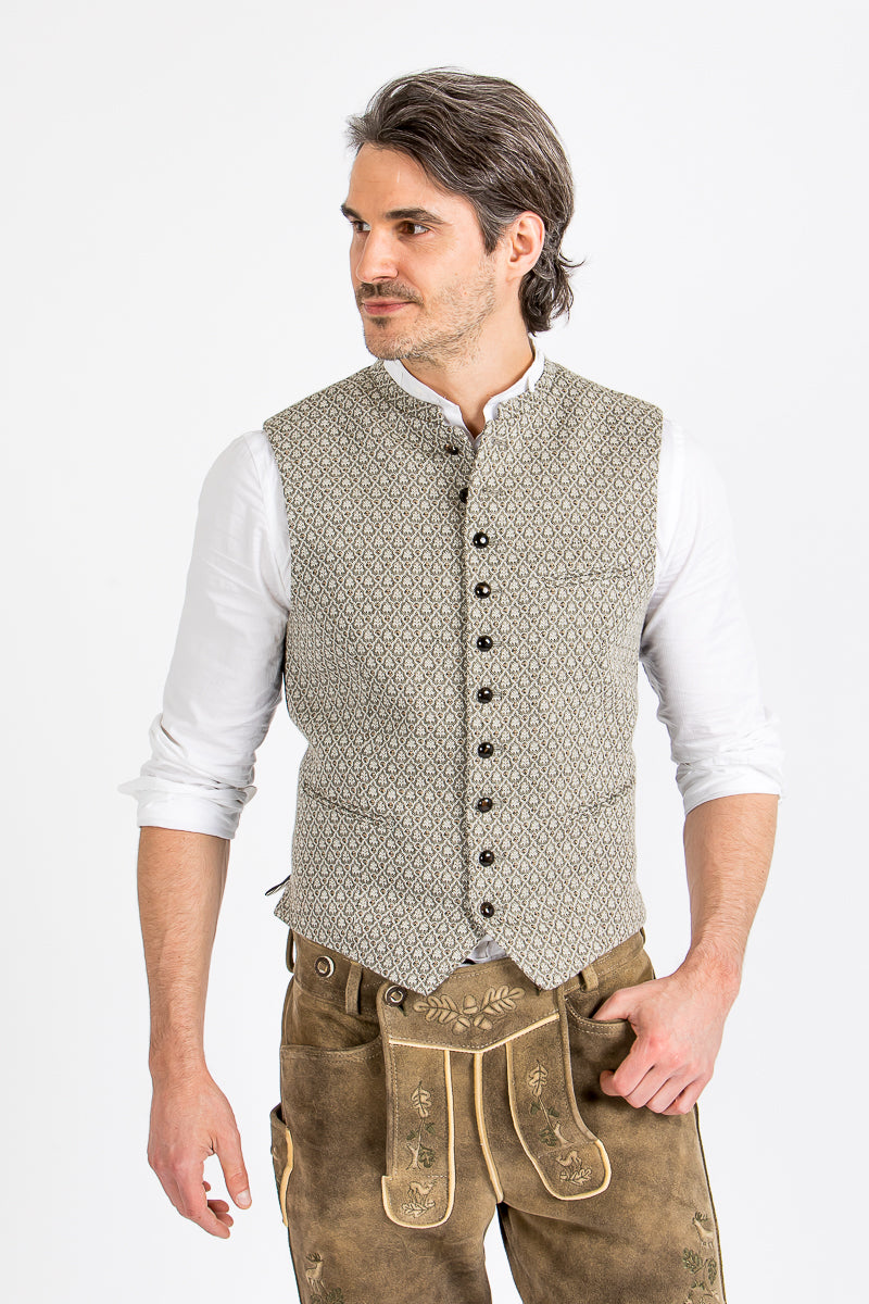 Gottseidank Trachtenweste Konstantin altoliv Rückansicht | Gottseidank men's vest Konstantin old olive back view