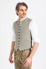 Gottseidank Trachtenweste Konstantin altoliv Detail | Gottseidank men's vest Konstantin old olive detail