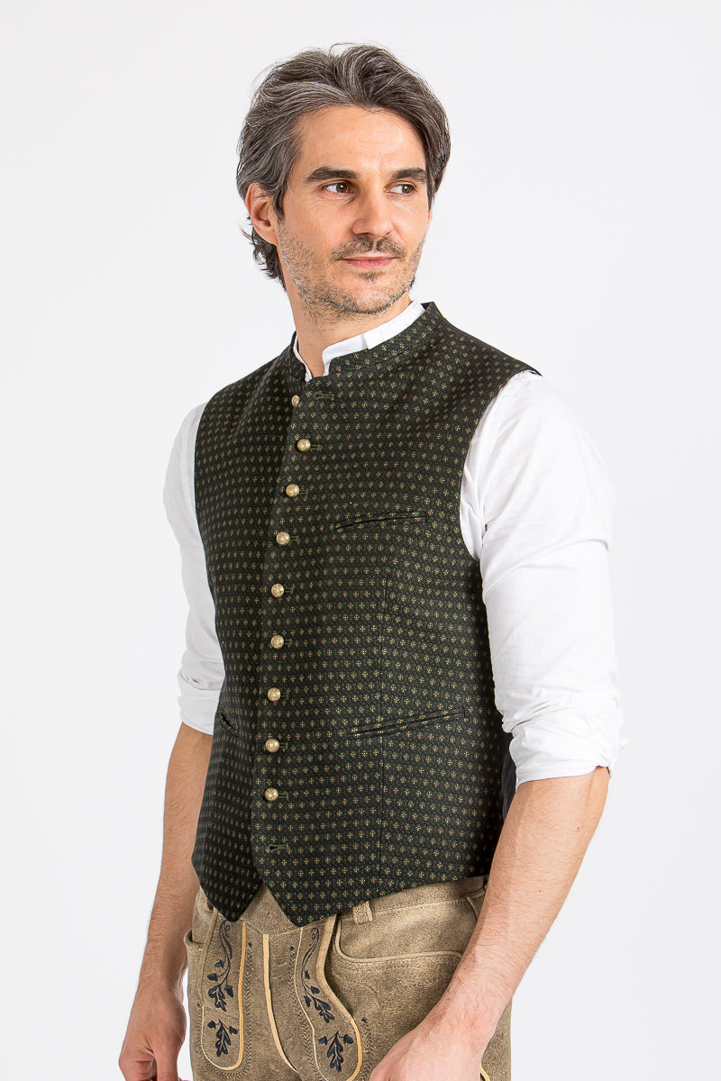 Gottseidank Trachtenweste Konstantin wiese Rückansicht | Gottseidank men's vest Konstantin meadow green back view