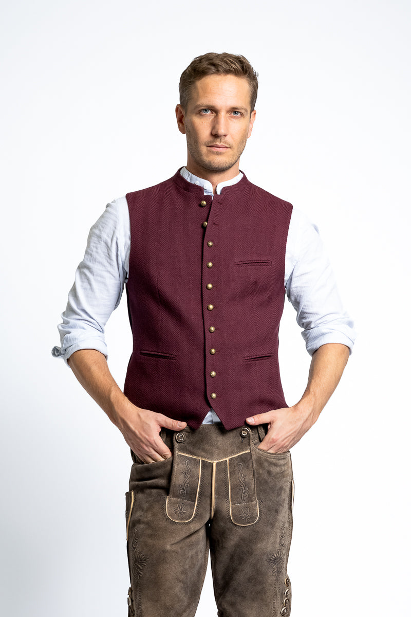 Gottseidank Trachtenweste Konstantin A005677 merlot
