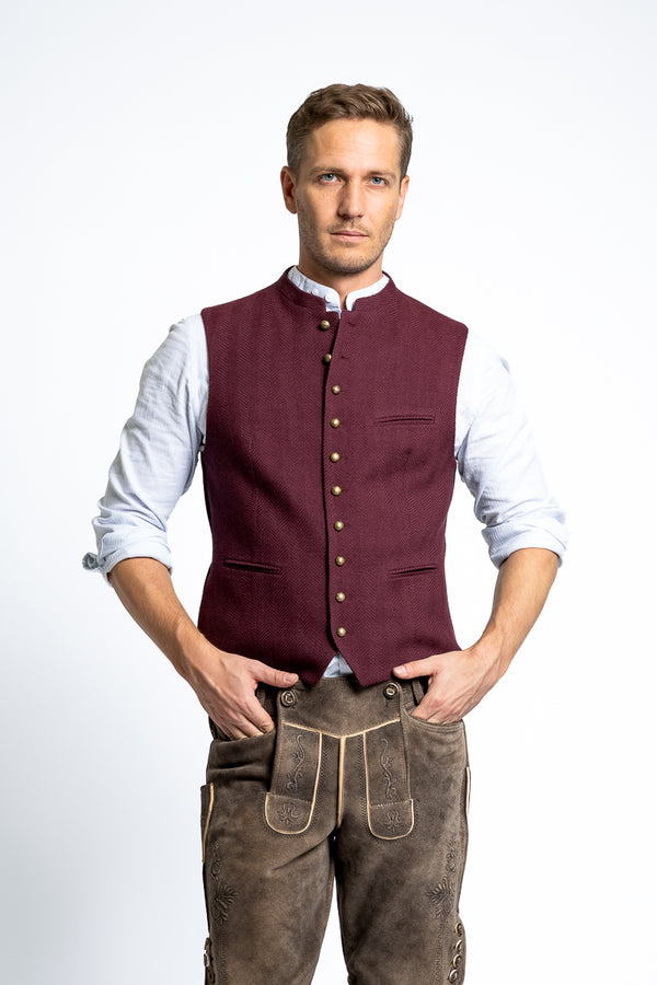 Gottseidank Trachtenweste Konstantin A005677 merlot