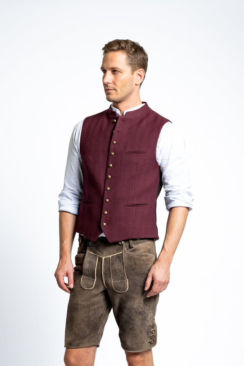 Gottseidank Trachtenweste Konstantin A005677 merlot