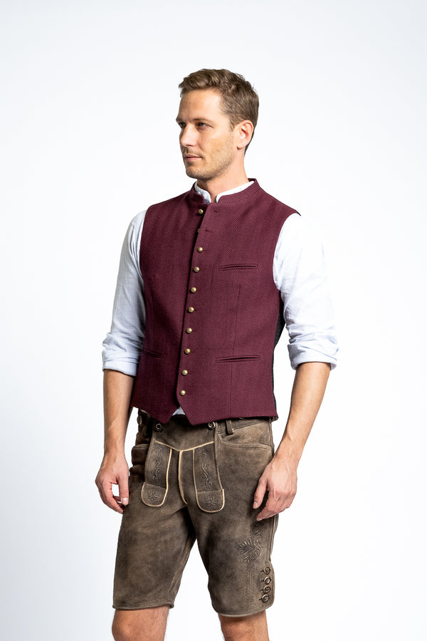 Gottseidank Trachtenweste Konstantin A005677 merlot