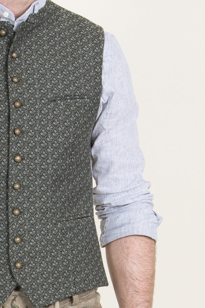 Gottseidank Trachtenweste Konstantin thymian Rückansicht | Gottseidank traditional vest Konstantin thyme back view
