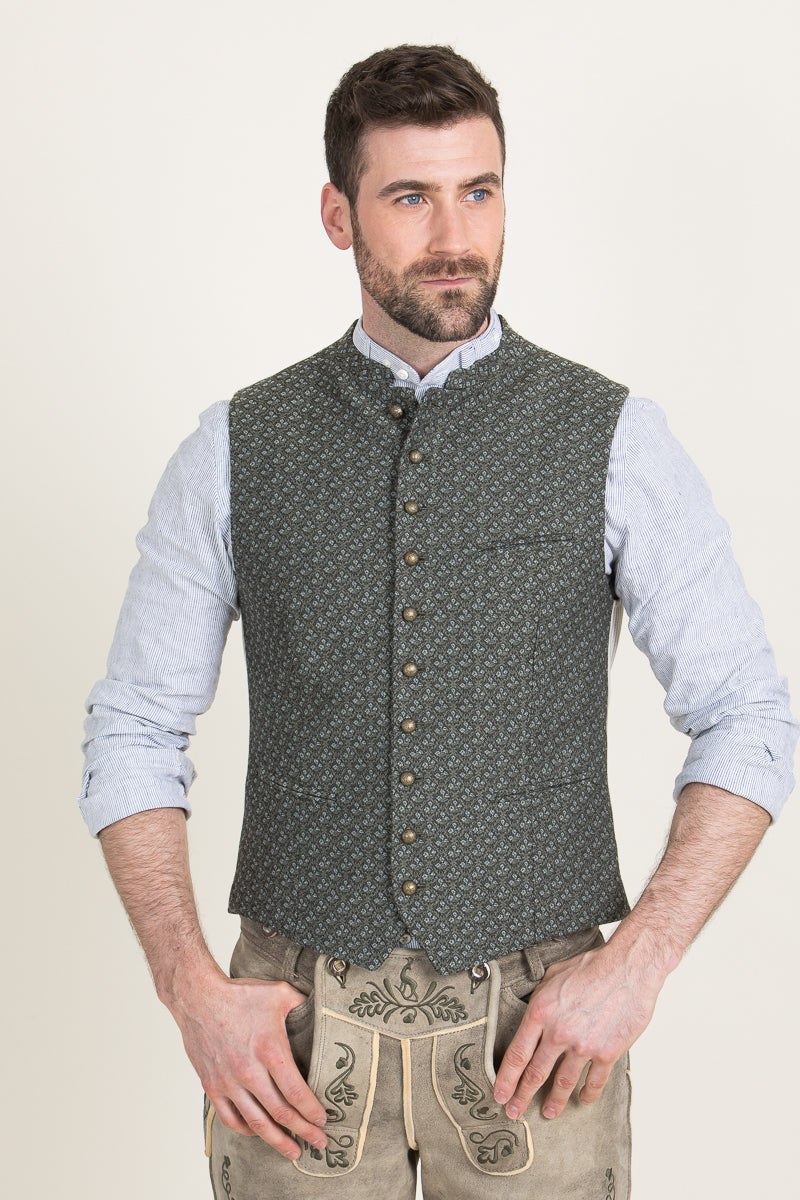Gottseidank Trachtenweste Konstantin thymian Detail | Gottseidank traditional vest Konstantin thyme detail
