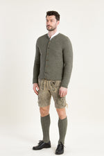 Gottseidank Strickjanker Xaver oliv Rückansicht | Gottseidank Xaver knitted janker olive back view