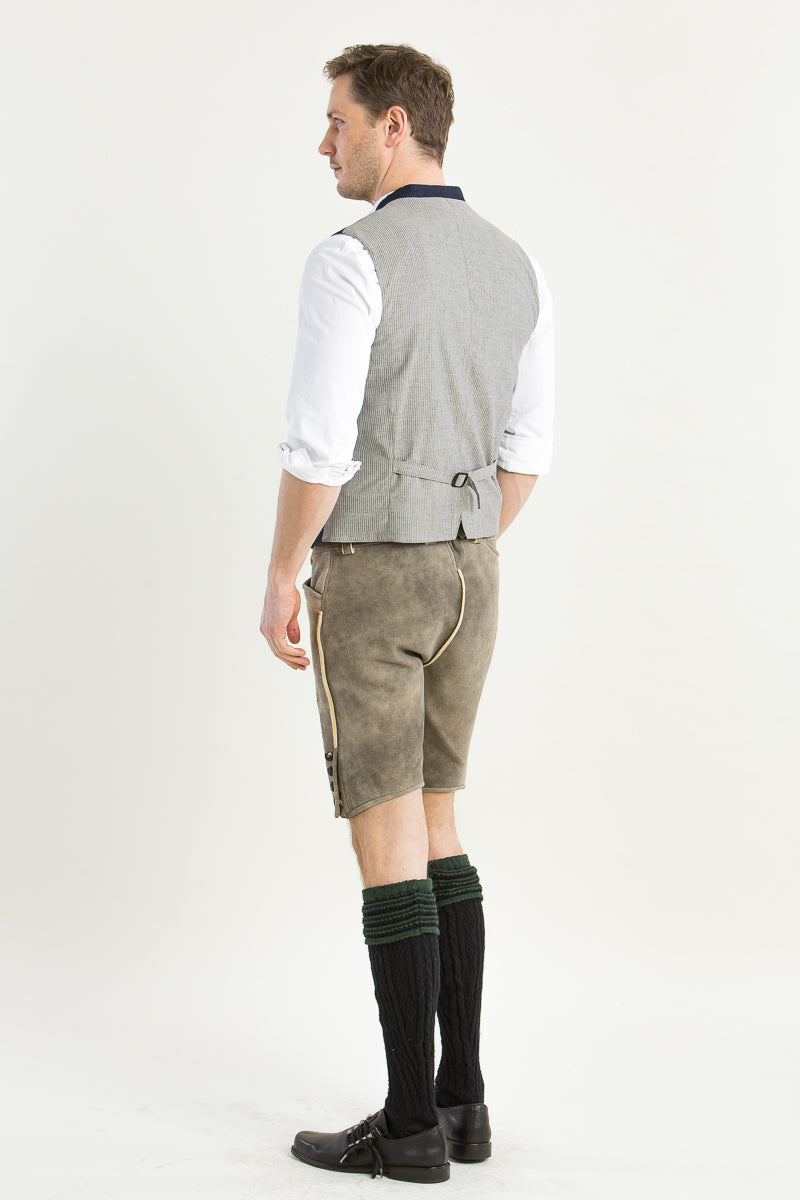 Grasegger Leinenweste Aurach blau Detail | Grasegger linen vest Aurach blue detail