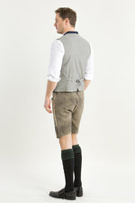Grasegger Leinenweste Aurach blau Detail | Grasegger linen vest Aurach blue detail