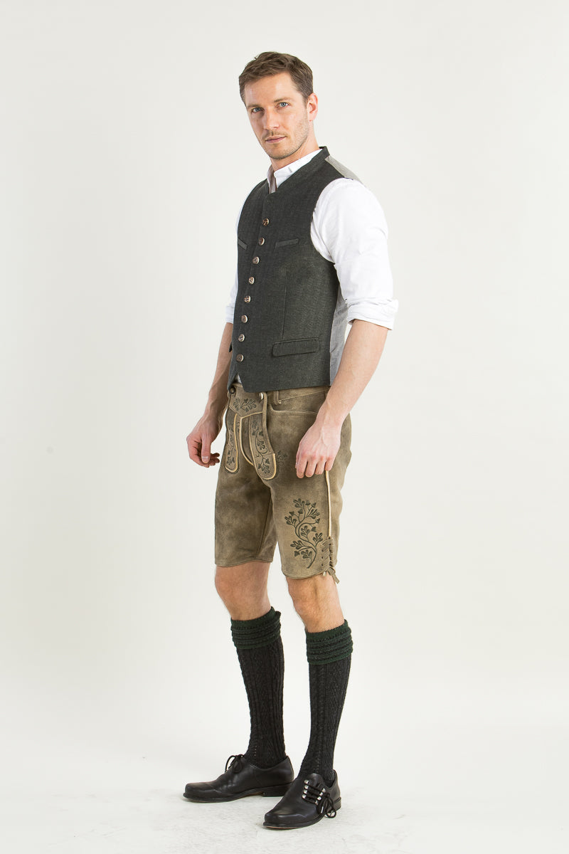 Grasegger Trachtenweste Vittorio grün Vorderansicht | Grasegger waistcoat Vittorio green front view