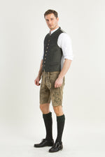 Grasegger Trachtenweste Vittorio grün Vorderansicht | Grasegger waistcoat Vittorio green front view