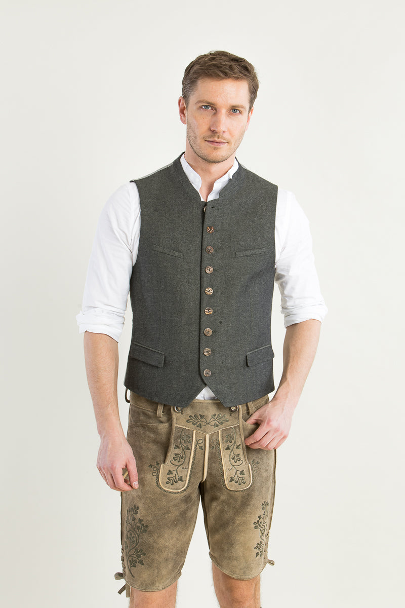 Grasegger Trachtenweste Vittorio grün Detail | Grasegger waistcoat Vittorio green detail