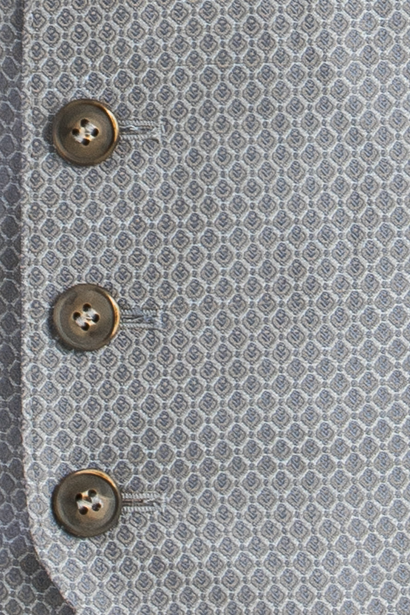 Grasegger Trachtenweste Voitl graublau Rückansicht | Grasegger waistcoat Voitl grey-blue back view