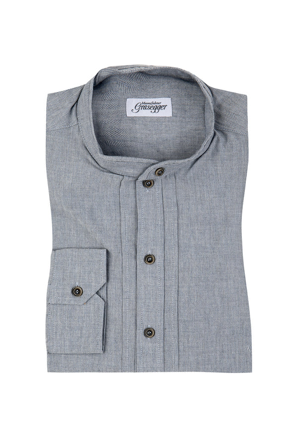Grasegger Trachtenhemd Kissing blau Vorderansicht | Grasegger Bavarian shirt Kissing blue front view