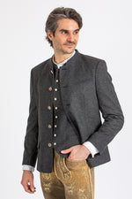 Grasegger Trachtenjanker Amalfo anthrazit Vorderansicht | Grasegger traditional jacket Amalfo anthracite front view