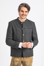 Grasegger Trachtenjanker Amalfo anthrazit Detail | Grasegger traditional jacket Amalfo anthracite detail