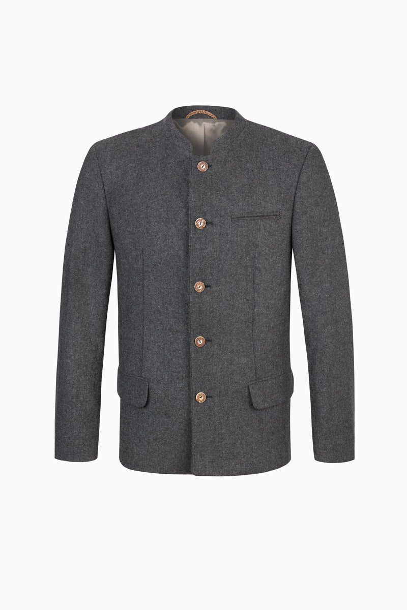 Grasegger Trachtenjanker Amalfo anthrazit Rückansicht | Grasegger traditional jacket Amalfo anthracite back view