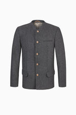 Grasegger Trachtenjanker Amalfo anthrazit Rückansicht | Grasegger traditional jacket Amalfo anthracite back view