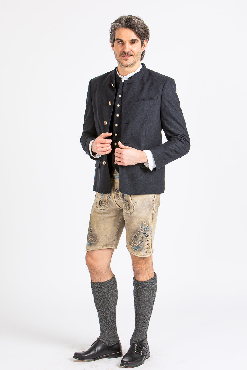 Grasegger Trachtenjanker Amalfo blau Detail | Grasegger traditional jacket Amalfo blue detail