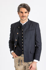 Grasegger Trachtenweste Aurach blau Detail | Grasegger traditional vest Aurach blue detail